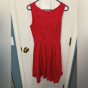 Red polka dot dress size large